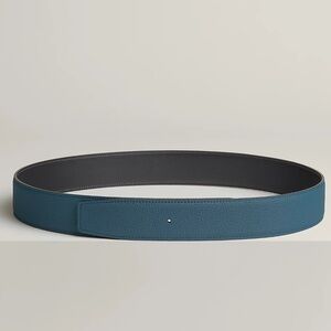 Hermes Reversible Blue/Black leather strap 32 mm size 85